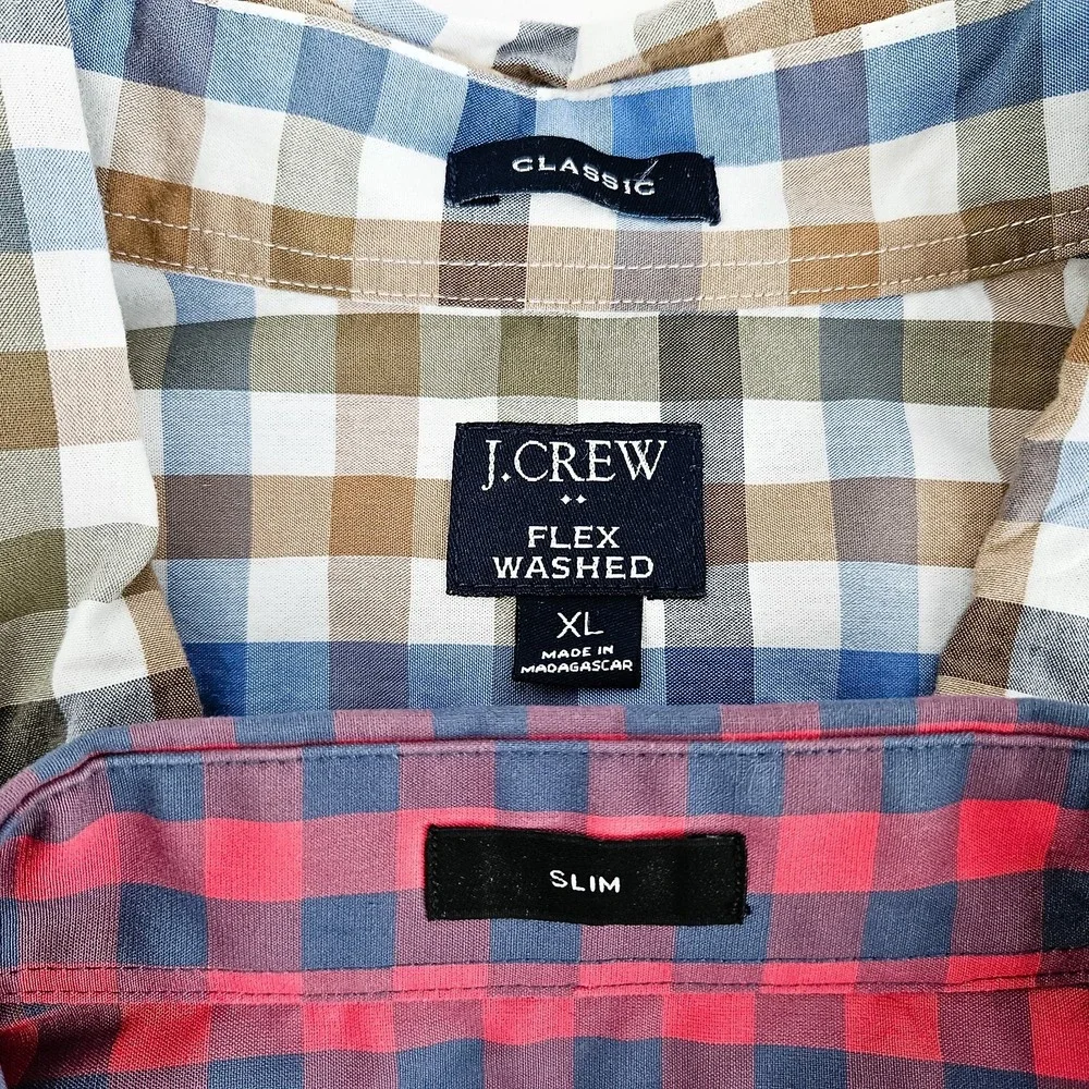 J Crew Lot Of 4 Button Down Long Sleeve Shirts Mens XL Slim & Classic Checkered - Picture 13 of 13